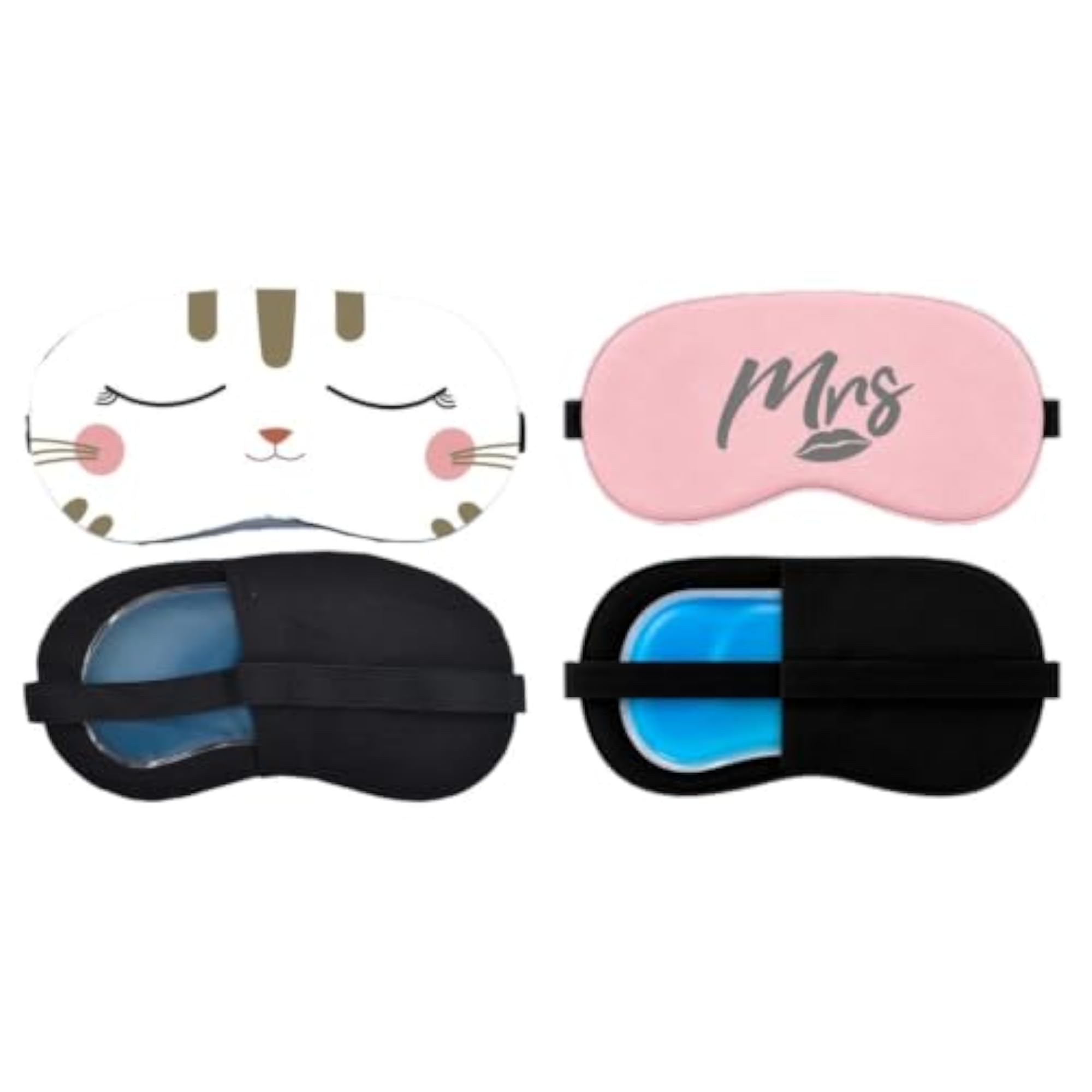Sleep Eye Mask for Travel, Pack of 2 Adjustable Blindfolds